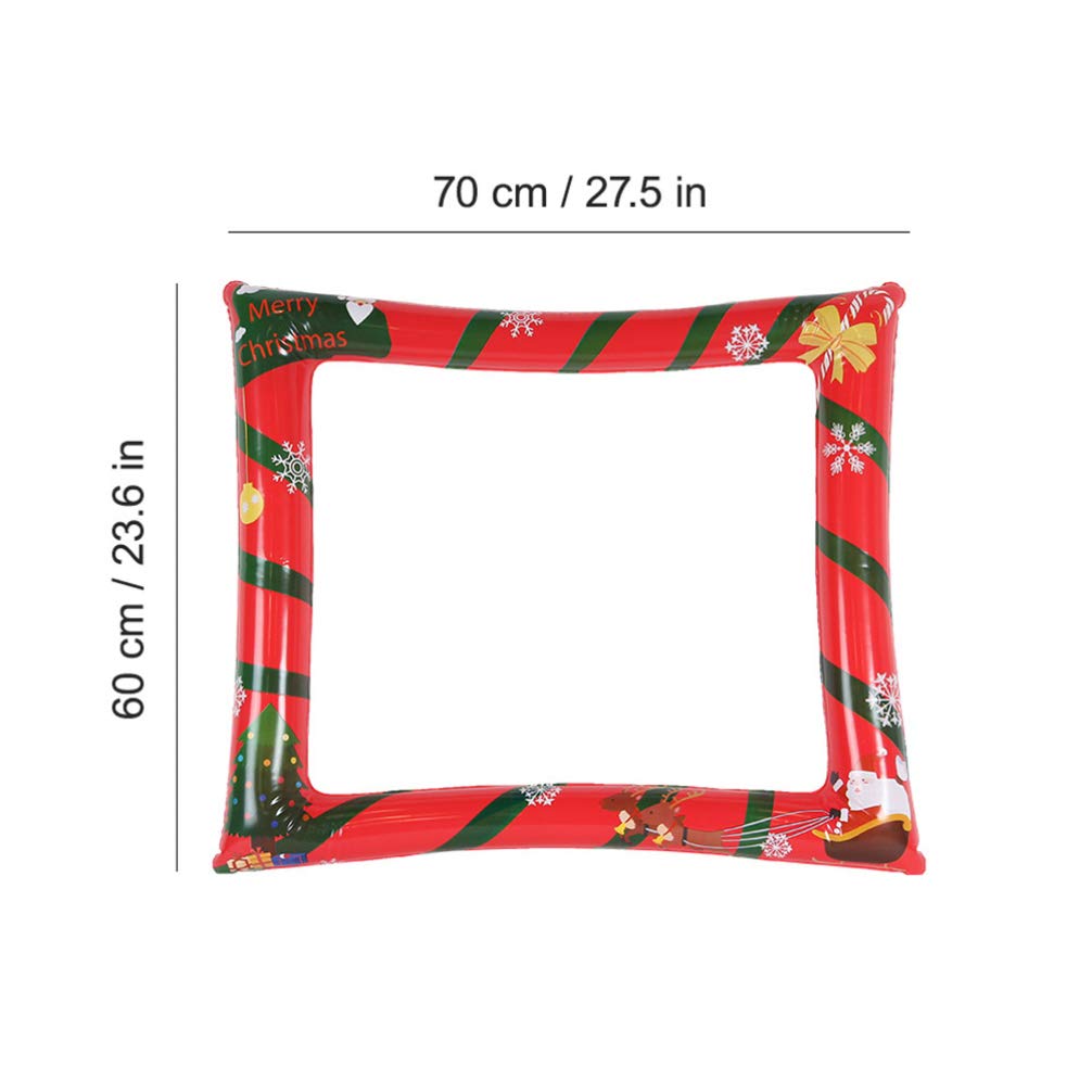 Amosfun Christmas Inflatable Photo Frame Xmas Photo Booth Prop Party Selfie Supplies Festival Decoration
