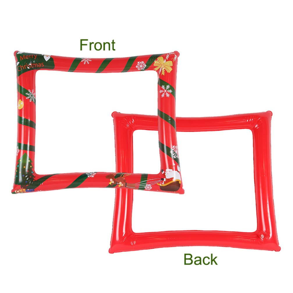 Amosfun Christmas Inflatable Photo Frame Xmas Photo Booth Prop Party Selfie Supplies Festival Decoration