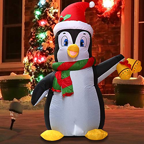 Joiedomi 5 FT Christmas Inflatable Penguin Decoration, Blow Up Yard Decoration Holiday Life-Size with Built-in LEDs for Christmas Party Indoor, Outdoor, Yard, Garden, Lawn Décor