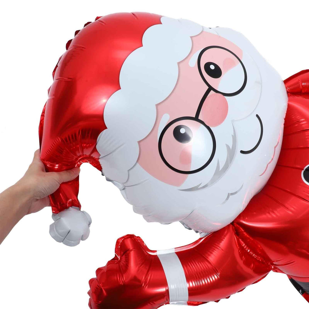 STOBAZA Christmas Santa Claus Balloon Inflatable Decoration Reusable Aluminum Film for Holiday Parties Centerpiece Decor for Indoor Outdoor Festivities