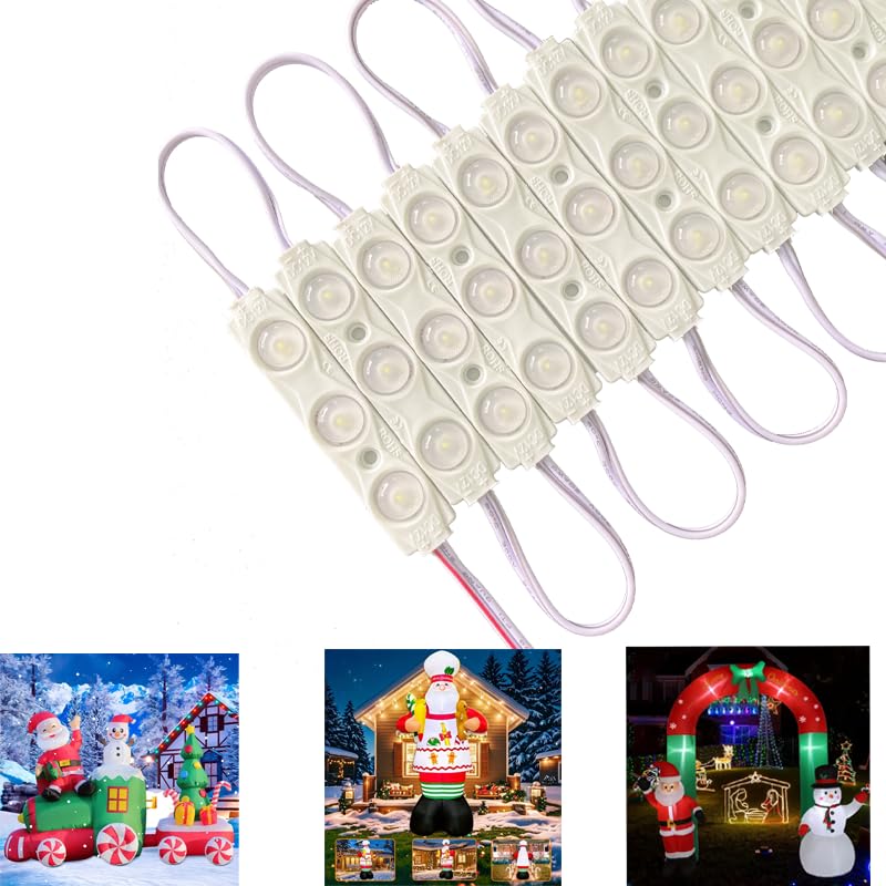 LED Module,Replacement Lights for Inflatables White 20pcs 9.8 Ft 5730 SMD 150LM Per LED Module IP65 Waterproof Christmas Inflatables Light for Letter Sign with Tape Adhesive Backside (White Light)