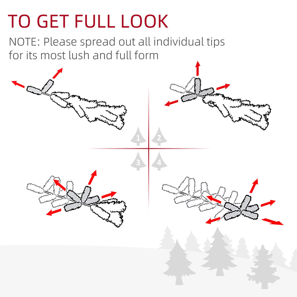 HOMCOM 4ft Xmax Tree Pre-Lit LED Optical Fiber Christmas Tree Artificial Winter Holiday Seasonal Decoration w/Stand