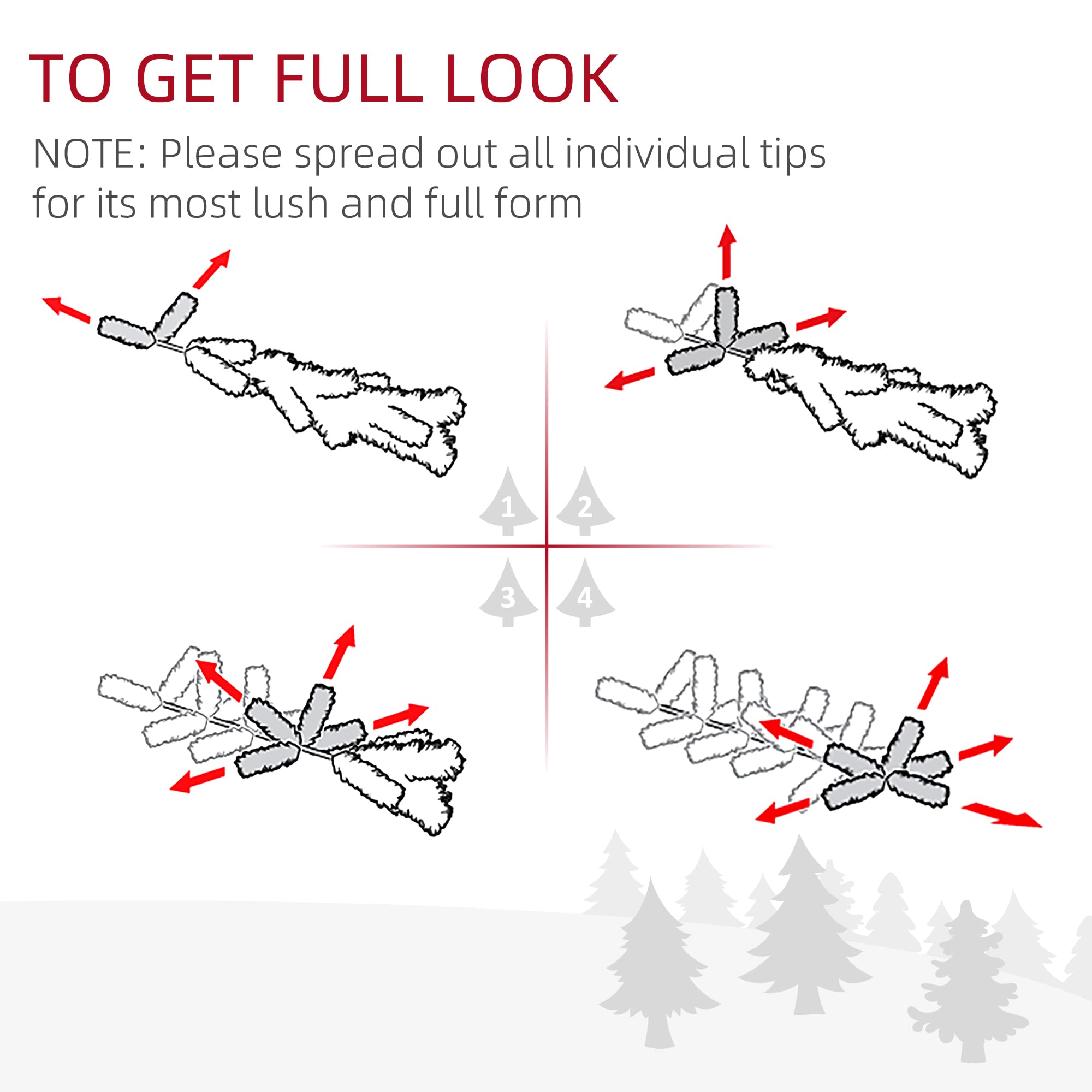 HOMCOM 4ft Xmax Tree Pre-Lit LED Optical Fiber Christmas Tree Artificial Winter Holiday Seasonal Decoration w/Stand