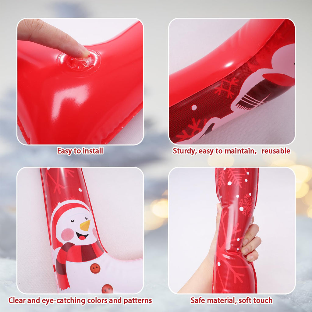 Inflatable Christmas Photo Booth Props 30x26'' Photo Booth Frame Funny Selfie Props for Winter Holiday Party Supplies Accessories Christmas Party Decorations (30 * 26inchs)