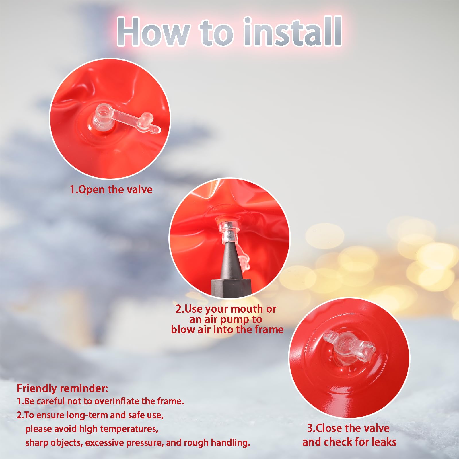 Inflatable Christmas Photo Booth Props 30x26'' Photo Booth Frame Funny Selfie Props for Winter Holiday Party Supplies Accessories Christmas Party Decorations (30 * 26inchs)