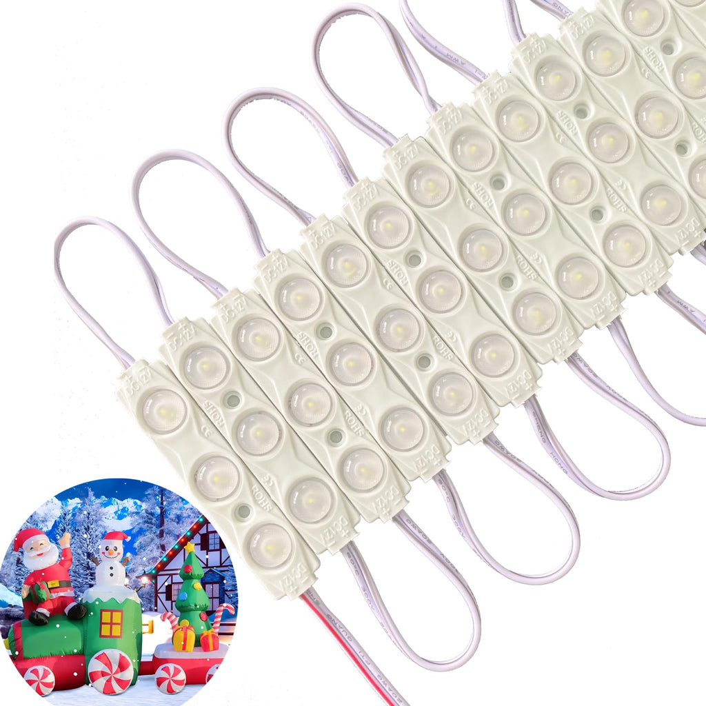 LED Module,Replacement Lights for Inflatables White 20pcs 9.8 Ft 5730 SMD 150LM Per LED Module IP65 Waterproof Christmas Inflatables Light for Letter Sign with Tape Adhesive Backside (White Light)