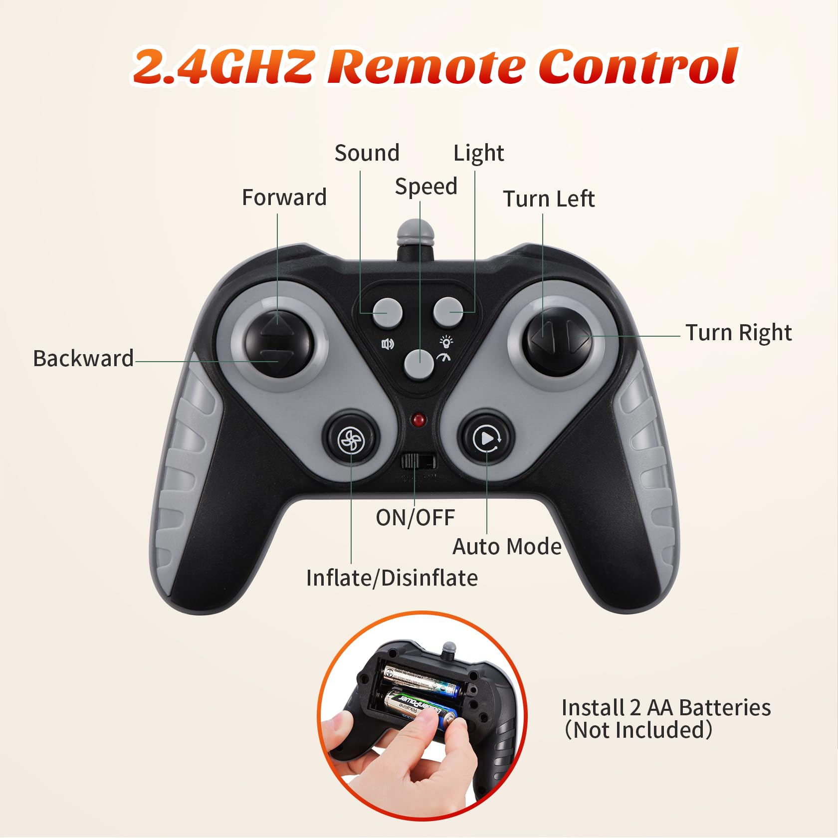 KLYLOP Remote Control Car Toys for Kids, Christmas Inflatables Outdoor with Auto Inflate, 3.5FT Christmas Decor Santa Car with Auto-Pilot Mode, Xmas Decor with LED & BGM for Indoor, Yard, Porch, Party