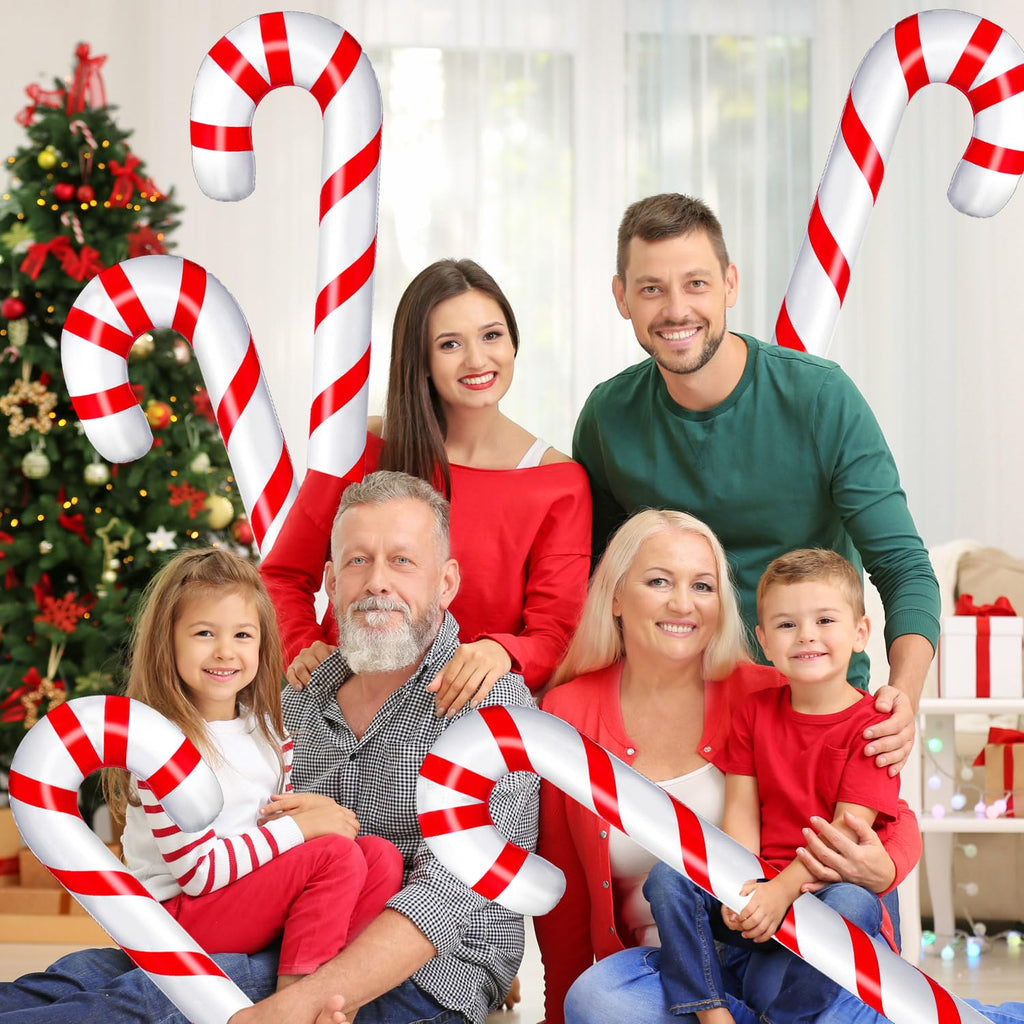5PCS Christmas Inflatable Candy Canes, 35 Inch Large Candy Cane for Indoor Outdoor Holiday Yard Decorations