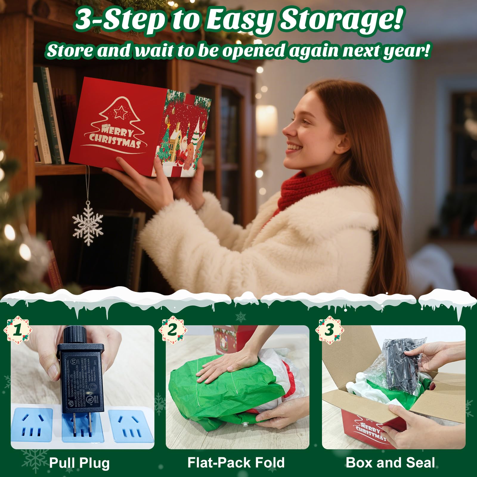 Danxilu 7 FT Inflatable Christmas Tree with Santa Claus Outdoor Decorations, Christmas Inflatables Tree Blow Up Yard Decoration Build-in LEDs Lighted Décor for Xmas Holiday Outside Garden Lawn Patio